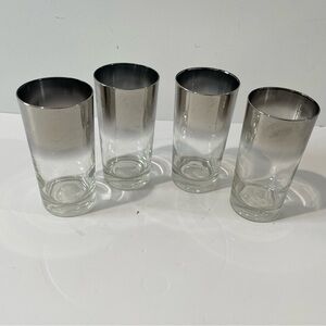 Vintage Silver Fade Hi Ball Bar Glasses Set of 4 MCM Dorothy Thorpe Lusterware